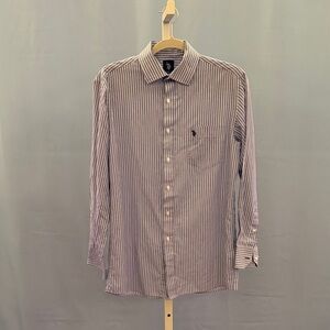 U.S. Polo Assn. Men's Pinstripe Button-Down Shirt - Black and White